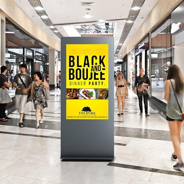 Image du produit DSS Stèle d'intérieur Portrait, écran 65", noir