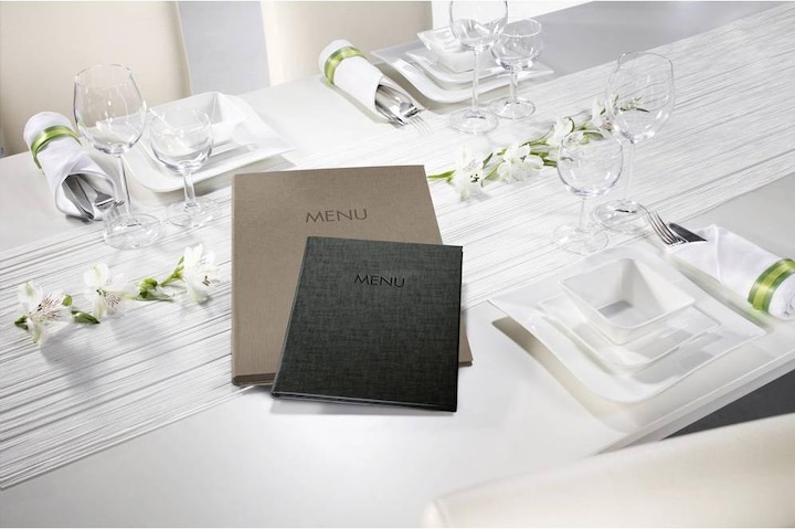 Actual product image Sigel Menu Folder with elastic binding..., blind debossing: MENU, with 2 double transparent pockets for 8 (A4, 10 x)