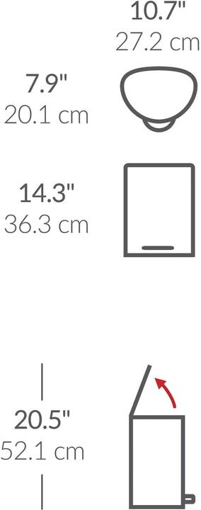 Produktbild Simplehuman Abfalleimer 6 l, Silber gebürstet (6 l)