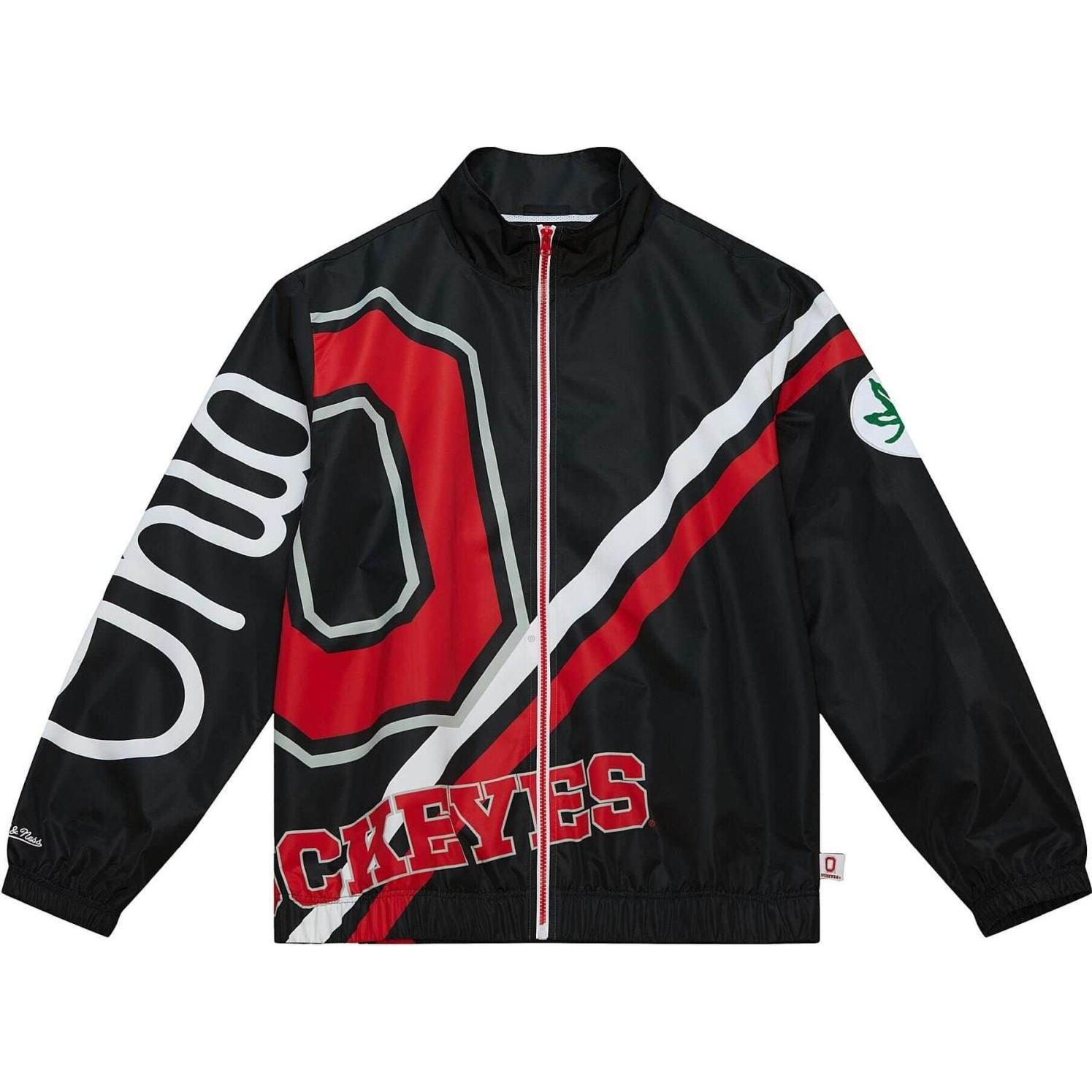 Mitchell & Ness, Herren, Jacke, M&N Exploded Logo Warm Up Jacke NCAA Ohio State - S (S), Schwarz, S