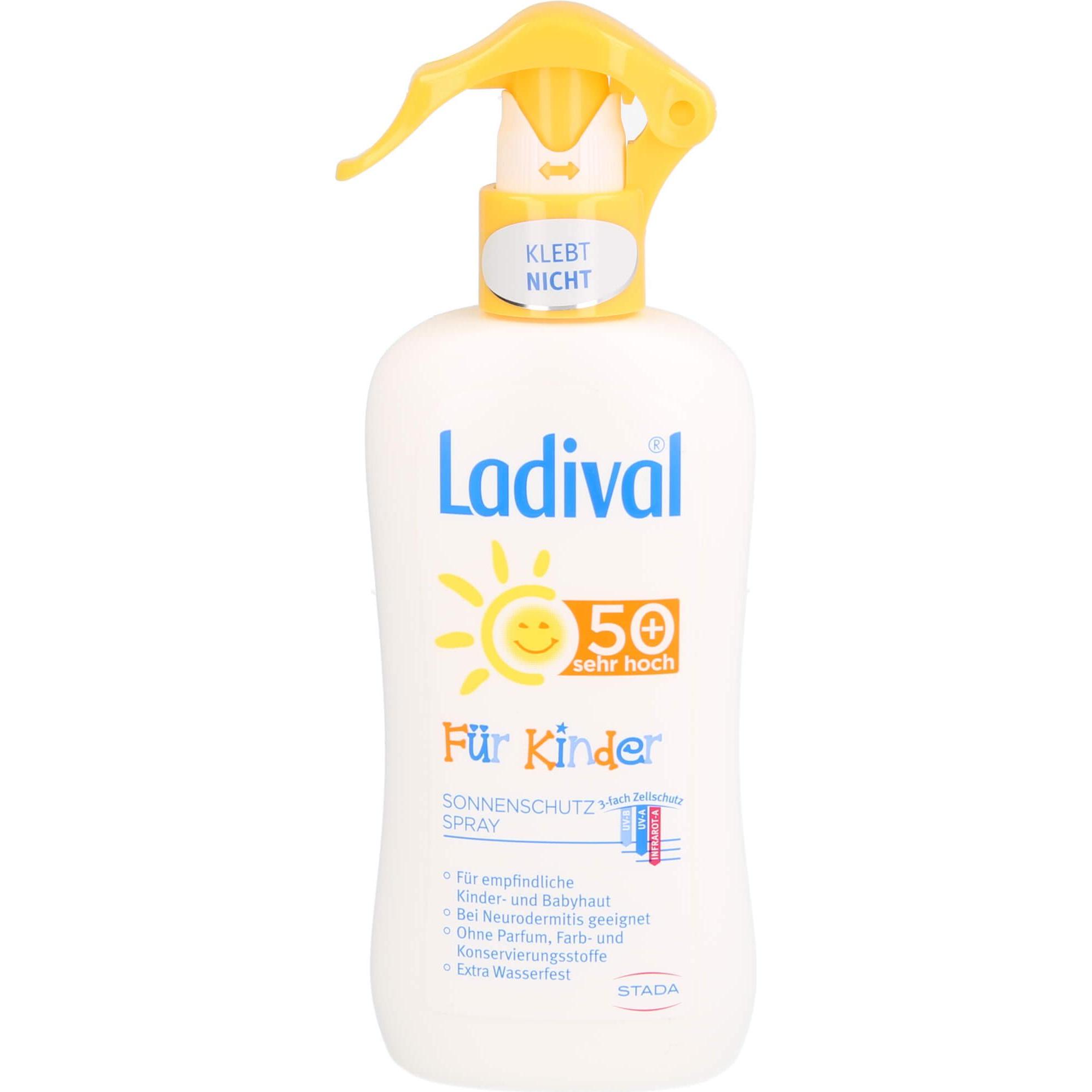 Ladival, Sonnencreme, SPF 50 Sonnenschutzspray für Kinder, 200 ml Spray (Sonnenspray, SPF 50, 200 ml)