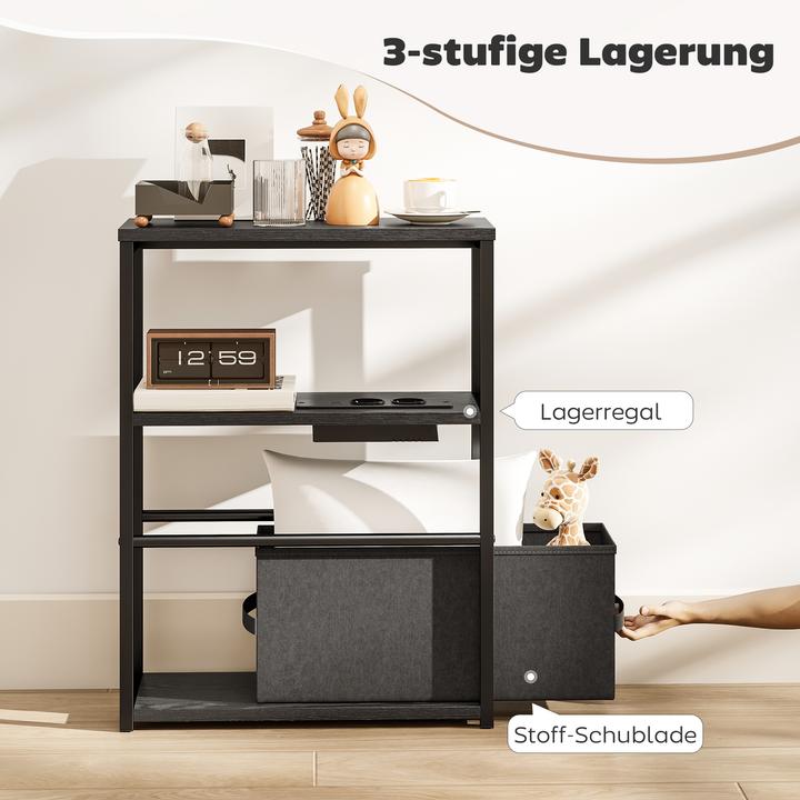 Image du produit Homcom Beistelltisch MDF, Stahl Schwarz