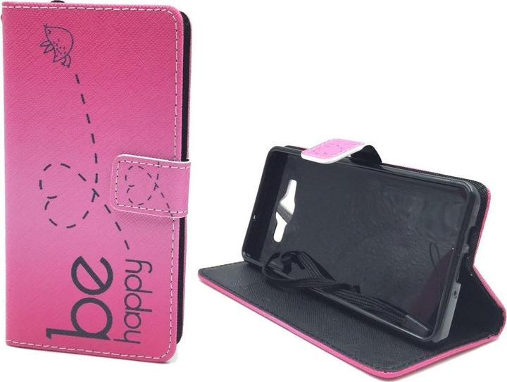 Produktbild König Design Schutz Hülle für Samsung Galaxy A5 Be Happy Pink Tasche Cover + 1 Panzer Schutz Glas Neu (Samsung Galaxy J5 (2015))