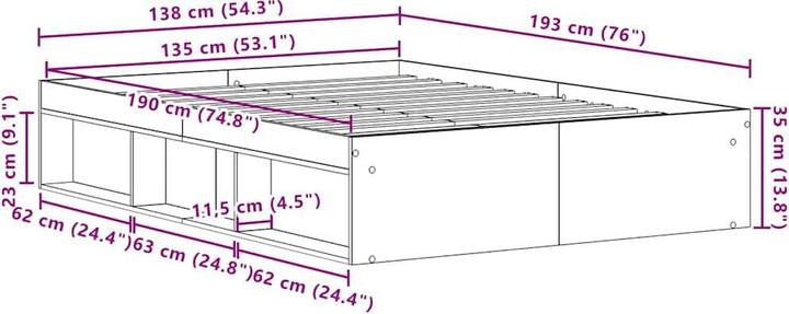 Image du produit vidaXL Bettgestell (135 x 190 cm)