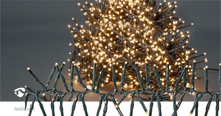 Actual product image Nedis Decorative Lights | Cluster | 1512 LED's Warm White | 11.00 m | Light Effects: 7 | Indoor and A (11 m)