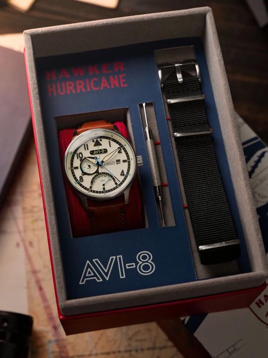 Immagine prodotto AVI-8 AV-4101-0C Hawker Hurricane McKellar a doppio tempo (Orologio da pilota)
