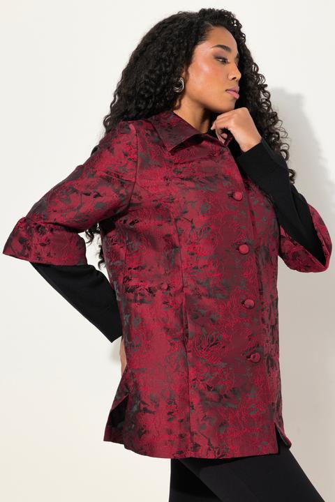 Immagine prodotto Ulla Popken Giacca in jacquard con taffetà, collo da camicia e maniche con volant (58)