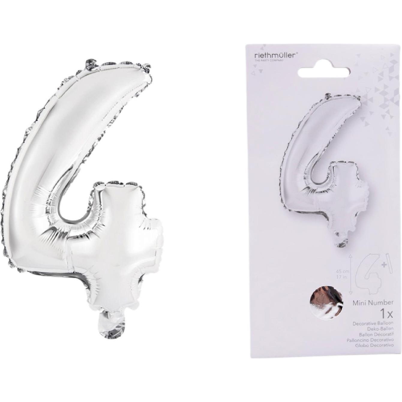 Thumbnail - Amscan Silberfarbener Folienballon, Höhe 41cm Nummer 4