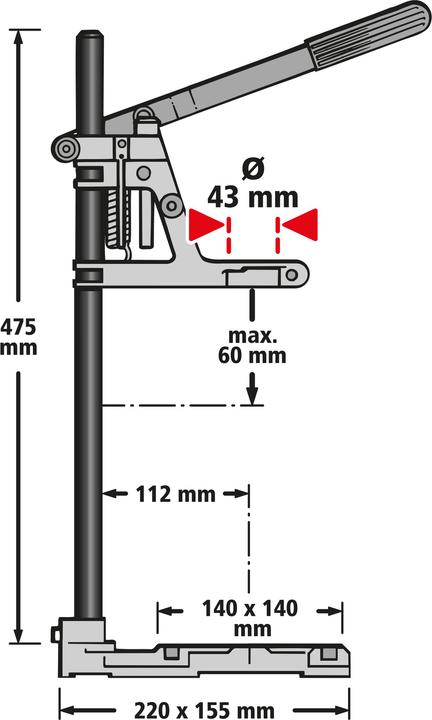 Produktbild wolfcraft 1 Bohrständer mit Rundsäule