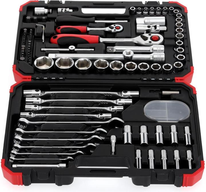 Actual product image Gedore Red red Socket spanner set, 92-piece, With reversible ratchets, ratchets, socket spanner and bit set
