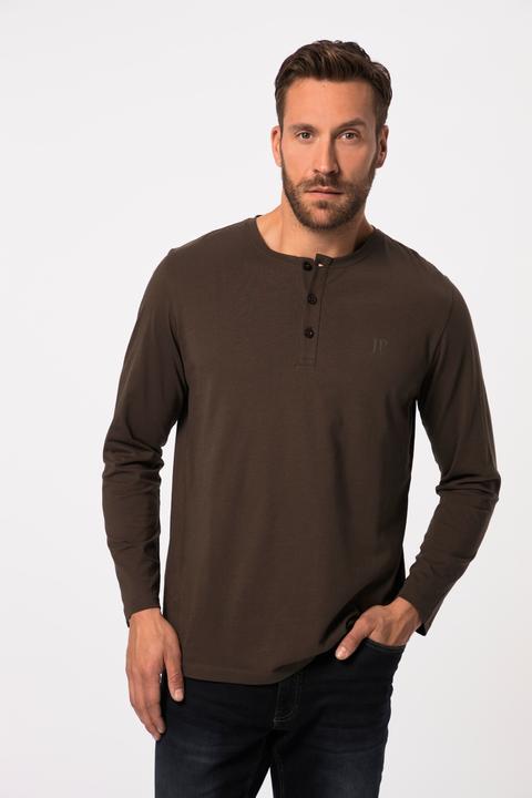 Produktbild JP1880 Henley, Basic, Shirt, Langarm, Knopfleiste, bis 8XL (3XL)