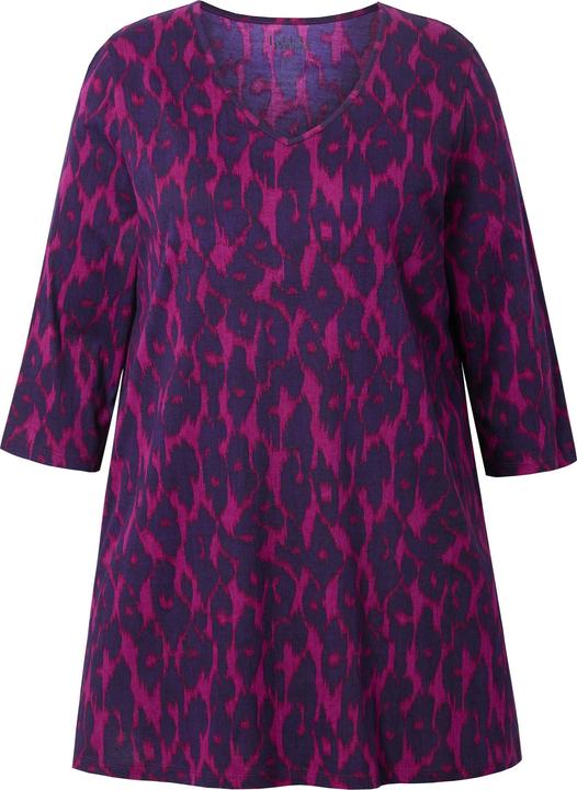 Actual product image Ulla Popken Abstract Print 3/4 Sleeve V-Neck Knit Tunic (50, 52)