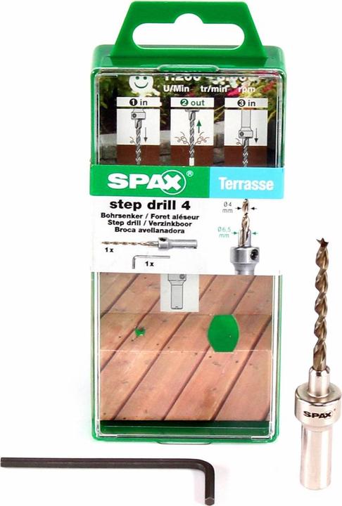 Immagine prodotto Spax 1x punta per legno 4mm, 1x svasatore 6,5mm, 1x chiave esagonale, lunghezza punta 75mm, lunghezza (4 millimetri)