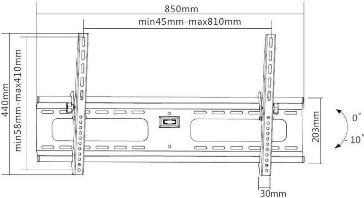 Immagine prodotto Mozi Tilting B2 TV wall mount for 37-70 inch with level (Muro, 37" - 70")