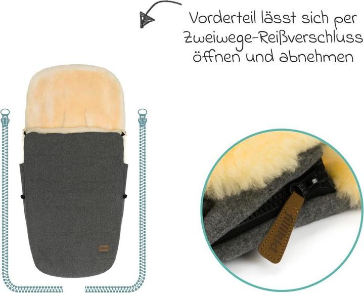 Actual product image Fillikid Fusssäcke für Kinderwagen & Buggys Lammwoll-Fusssack Bernina Wool für Buggy