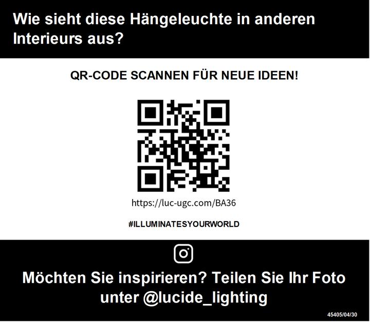 Actual product image Lucide hanglamp 4xe27 bruin/zwart glass (E27)