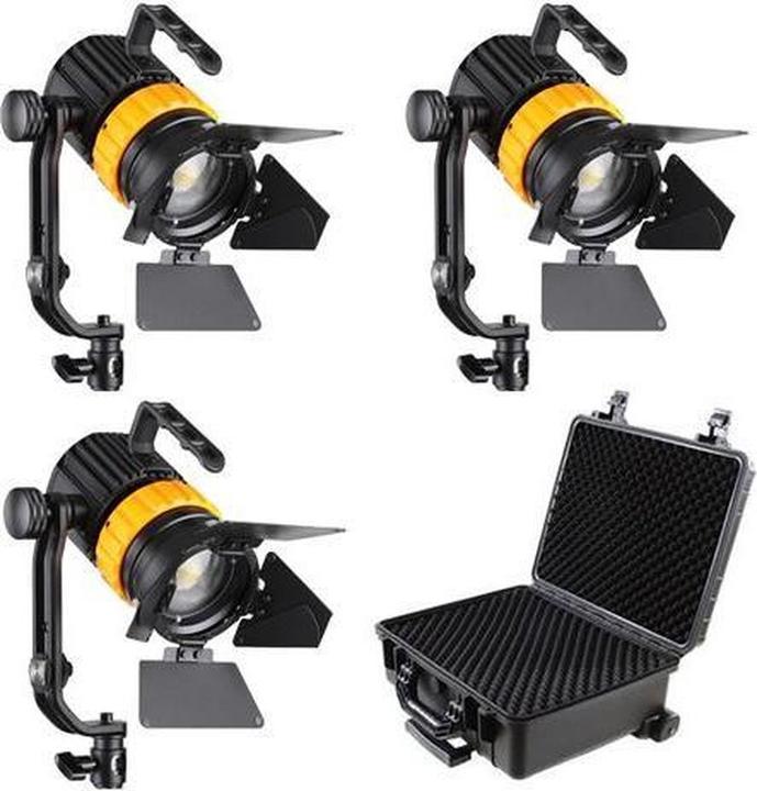 Produktbild Falcon Eyes Bi-Color Mini LED Fresnel Set P-5AD-K3 (Studioleuchte)