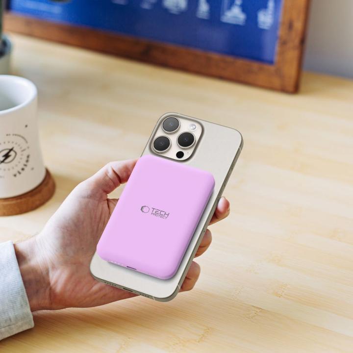 Immagine prodotto Tech-Protect LifeMag MagSafe PB10 5000mAh - Rosa (5000 mAh, 15 W)