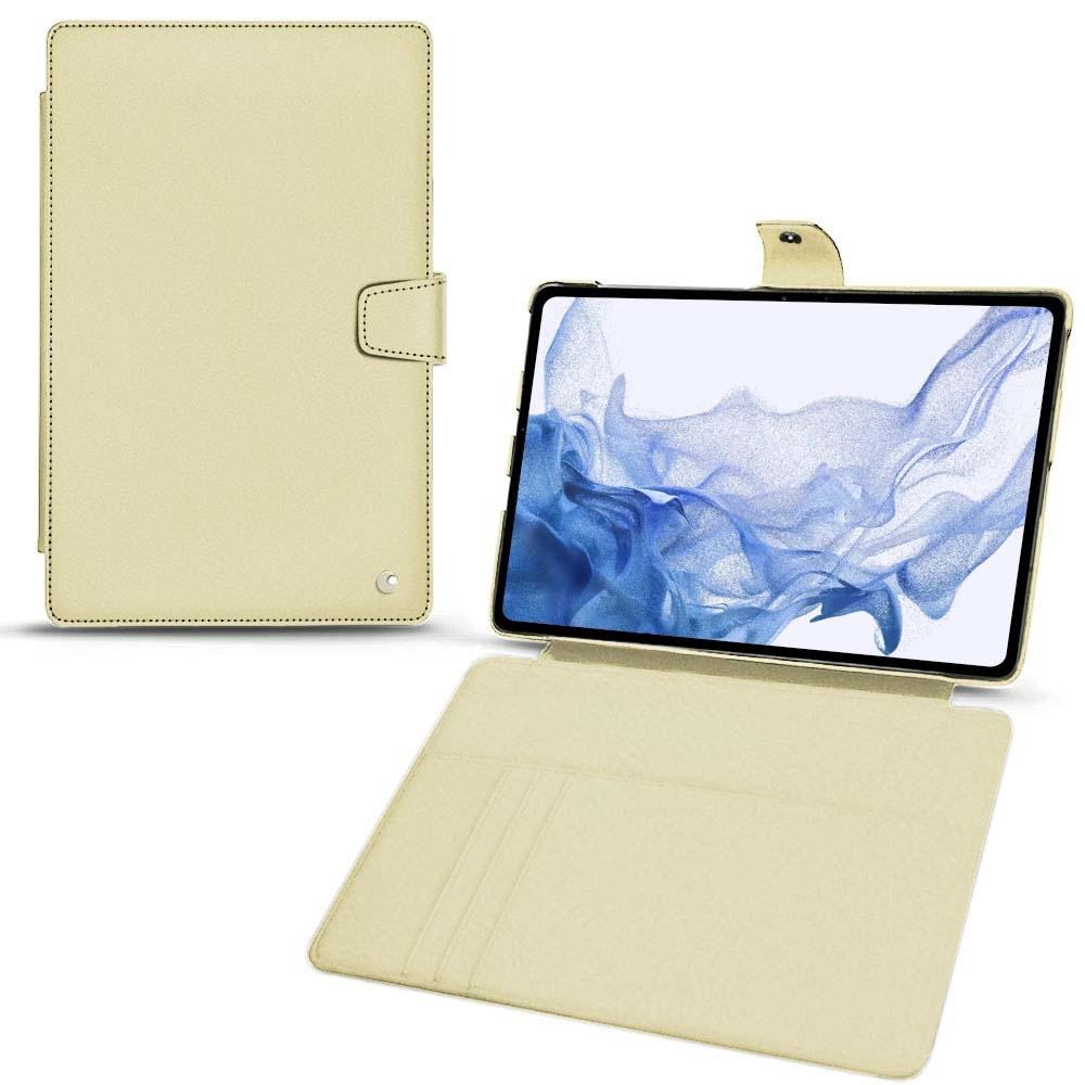 Noreve Lederschutzhülle Wallet (Galaxy Tab S8 Ultra), Tablet Hülle, Beige