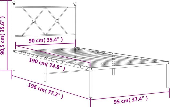 Image du produit vidaXL Bettgestell (90 x 190 cm)