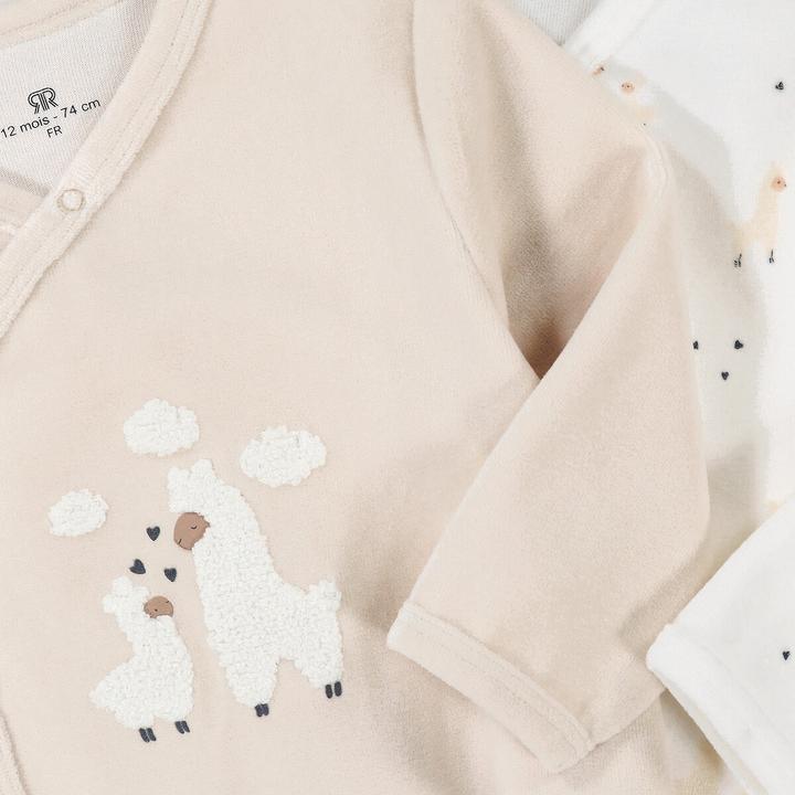 Produktbild La Redoute Collections 2er-Pack Samt-Strampler mit Lama-Motiven (45)