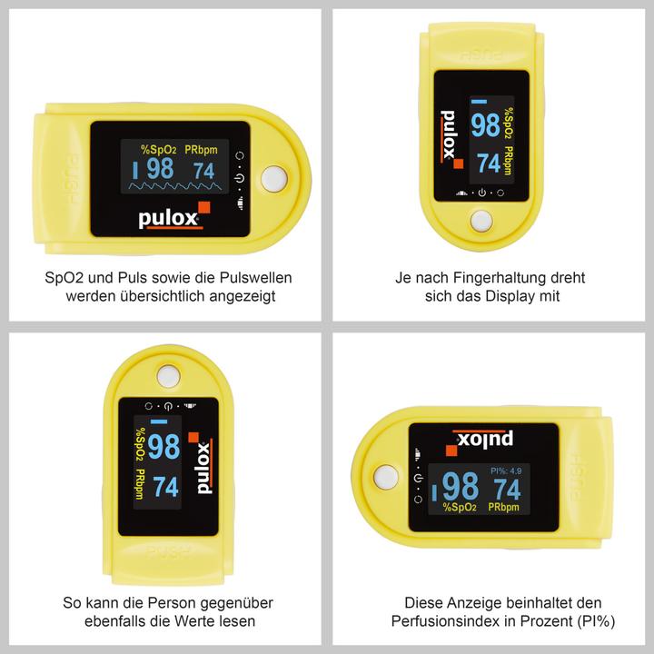 Image du produit Pulox Oxymètre de pouls PO-200 jaune