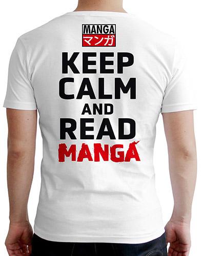 Immagine prodotto ABYstyle KEEP CALM AND READ MANGA - Uomo - Maglietta bianca - Arte asiatica (XL)