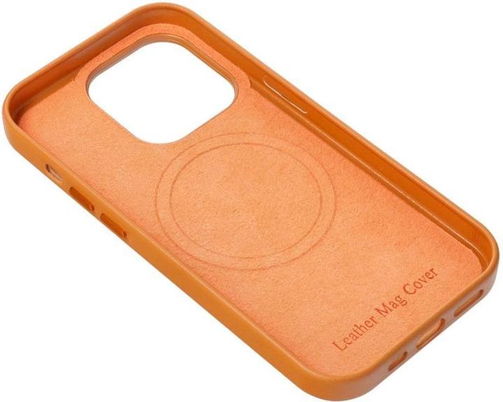 Produktbild OEM Back panel cover LEATHER MAG COVER case for IPHONE 15 Pro Max orange (Apple iPhone 15 Pro Max)