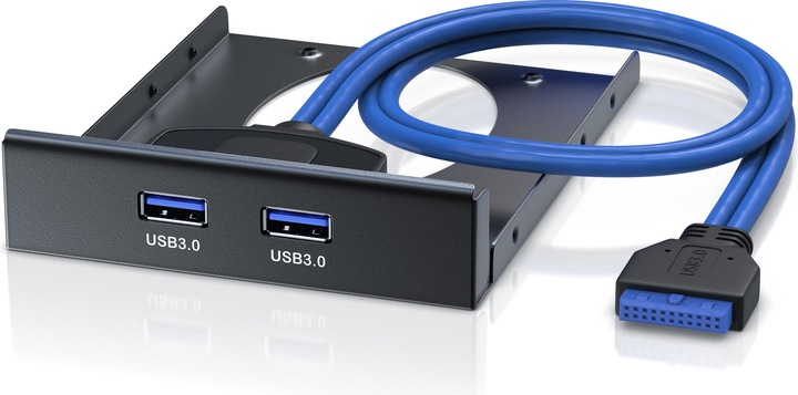 Immagine prodotto CSL Pannello frontale a 2 porte USB 3.0 per alloggiamenti da 3,5", fino a 5Gb/s (USB-A, 2 Porti)