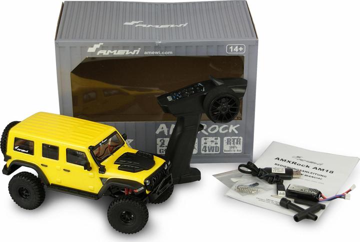 Immagine prodotto Amewi Crawler in scala AMXROCK AM18 Kratos Giallo 1:18 RTR (RTR pronto all'uso)