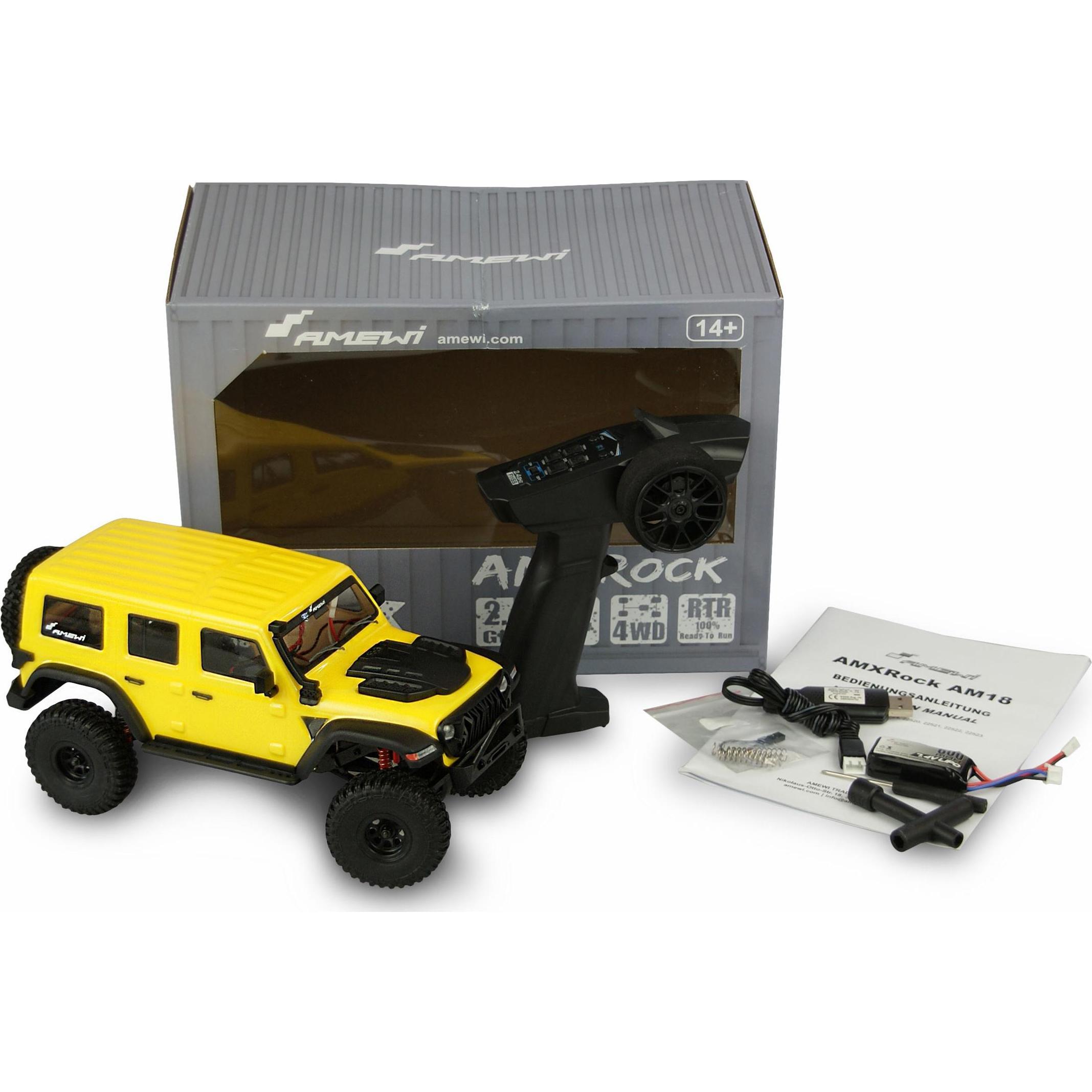 Thumbnail - Amewi Scale Crawler AMXROCK AM18 Kratos Gelb 1:18 RTR (RTR Ready-to-Run)