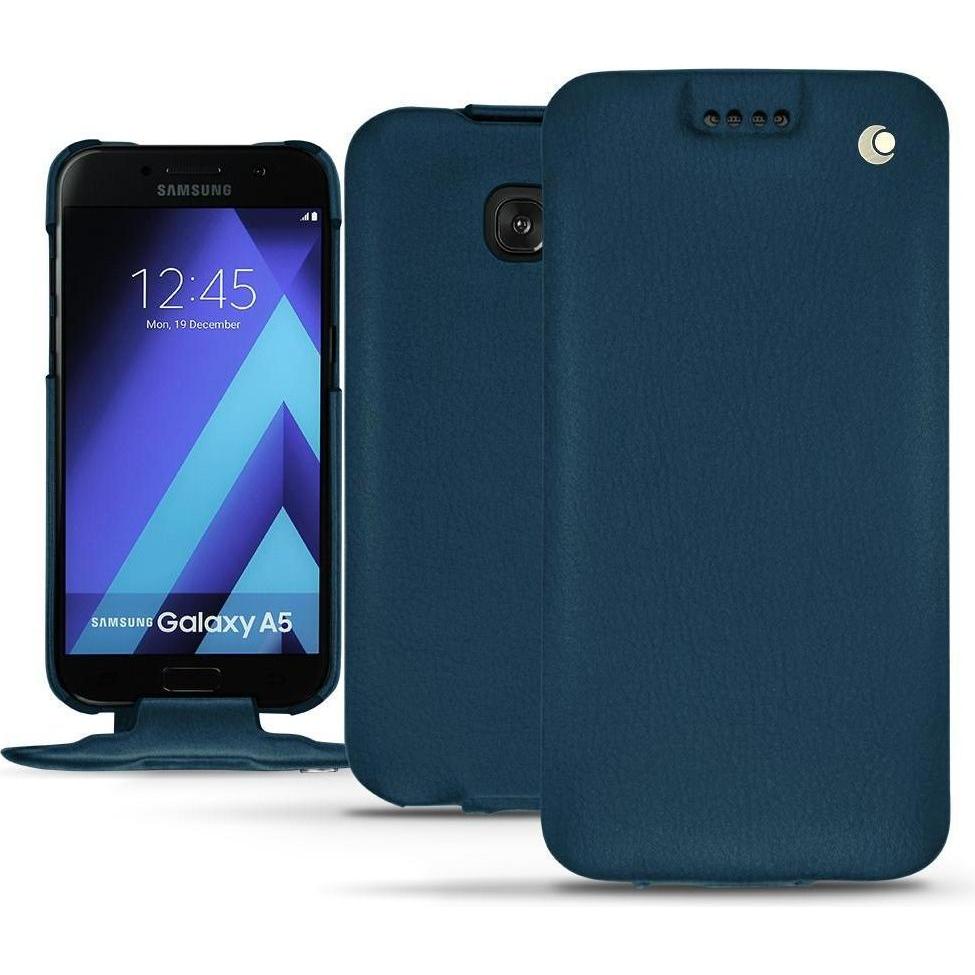 Noreve Lederschutzhülle vertikal (Samsung Galaxy A5 (2017)), Smartphone Hülle, Blau