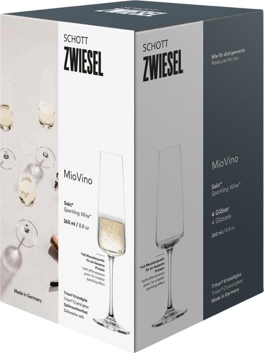 Actual product image Schott Zwiesel Champagne glass MioVino 7 4 pieces (26 cl, 4 Glasses, Champagne glasses)