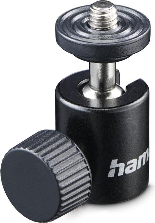 Produktbild Hama Kugelkopf für Stative, 38 mm Höhe, für 1/4 Gewinde, Ø 20 mm, Schwarz (00005000) (Kugelkopf)