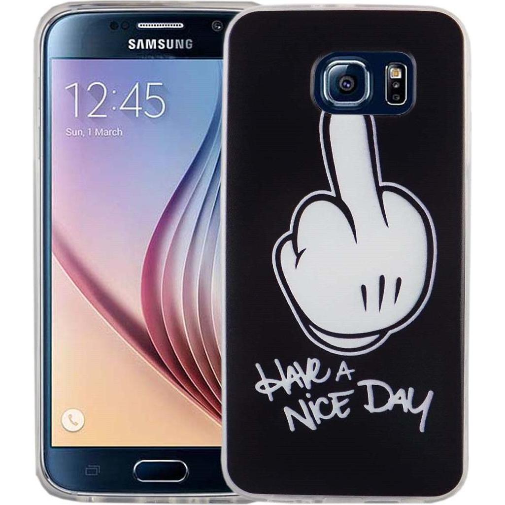 König Design Handy Hülle für Samsung Galaxy S6 Mittelfinger Tasche Case Cover Motiv Slim TPU (Samsung Galaxy S6), Smartp...