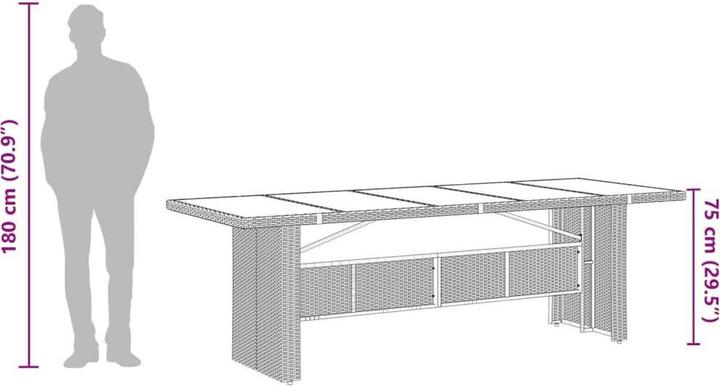 Produktbild vidaXL Garten Essgruppe (240 x 90 x 75 cm)