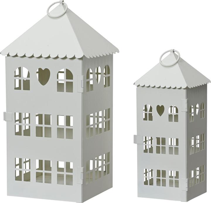 Actual product image Decoris Lantern white iron 23 & 30cm Set2