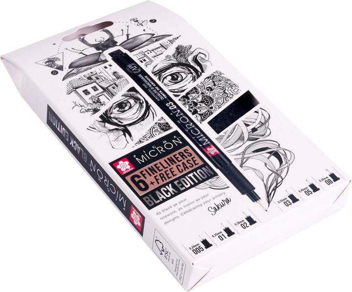 Actual product image Sakura PIGMA MICRON - Fineliner set 6 pieces (Black, 6 x)