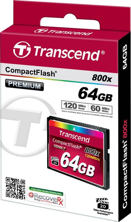 Produktbild Transcend 64GB CF CARD (800X, TYPE I ) (64 GB, CF)