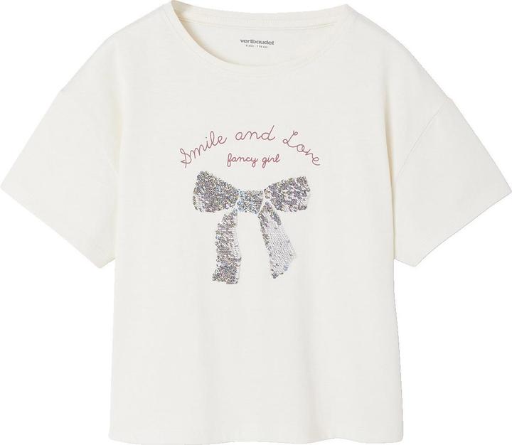 Immagine prodotto Vertbaudet Mädchen T-Shirt mit Wendepailletten und Recycling-Baumwolle (128)