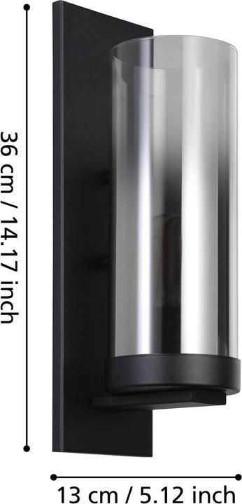 Produktbild EGLO Wandleuchte Toothill schwarz (E27)