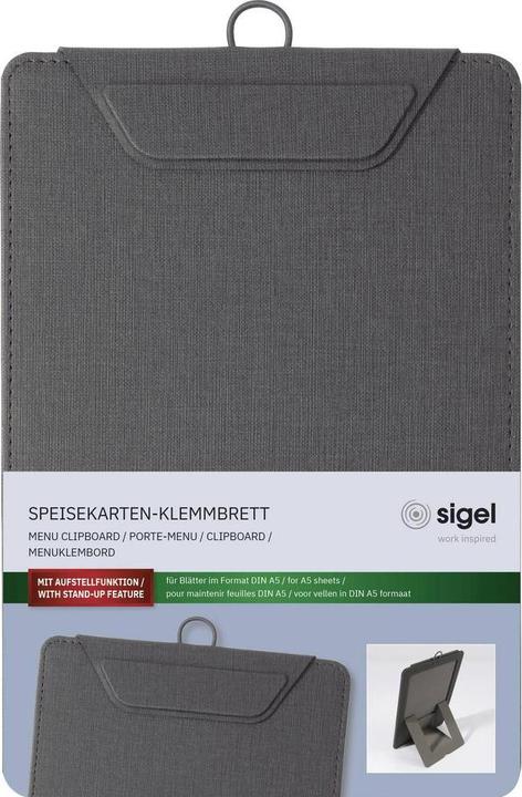 Produktbild Sigel Klemmbrett A5 Speisekarte anthrazit