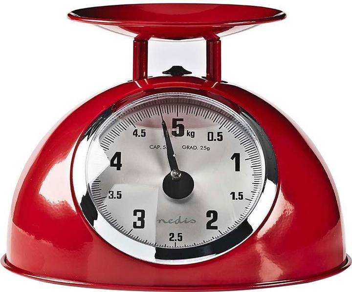 Image du produit Nedis Balance de cuisine Retro Ana Logo Métal Rouge, KASC110RD