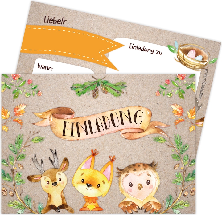 Actual product image Papierdrachen Forest animals (12 pcs.)