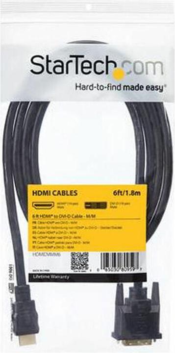 Image du produit StarTech HDMI (Typ A) — DVI (1.80 m, DVI)