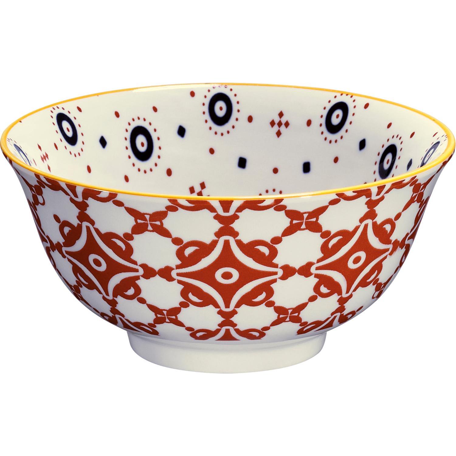 6x Cilio Bowl Amici Kacheln Porzellan 850 ml ø 18x8 cm, Schüssel + Schale, Mehrfarbig
