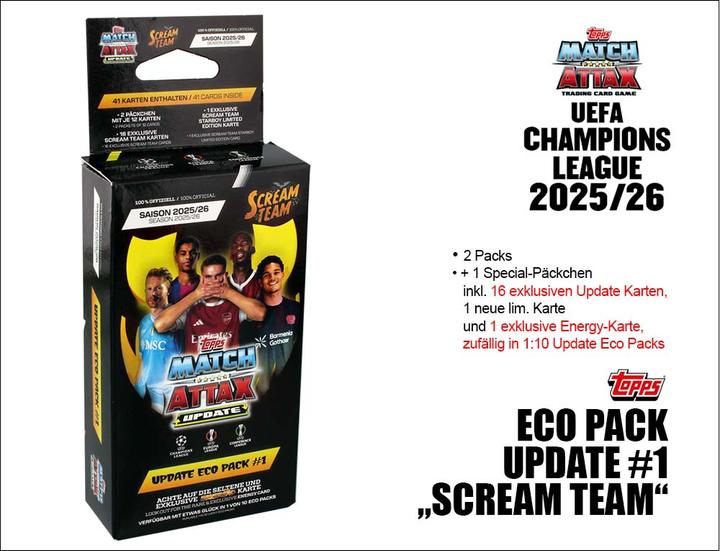 Actual product image Topps Match Attax UEFA CL 2025/26 ECO Pack UPD #1 (Booster Pack)