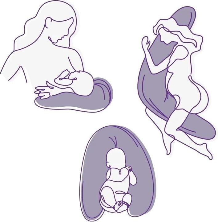 Actual product image Träumeland Nursing Cushion Birdie grey (190 cm)