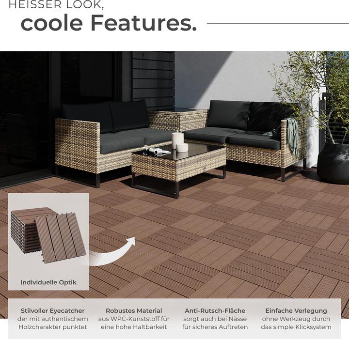 Immagine prodotto tectake Tegulas (11 x, 31 x 31 x 2 cm)