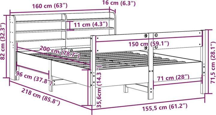 Image du produit vidaXL Bettgestell (150 x 200 cm)